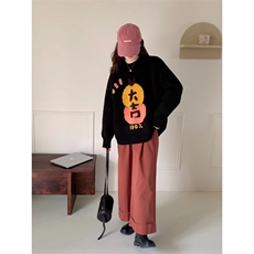 MM125-P6524新款秋冬季红色本命年高级感慵懒风外套装，女装针织衫/毛衣，星座617A-2