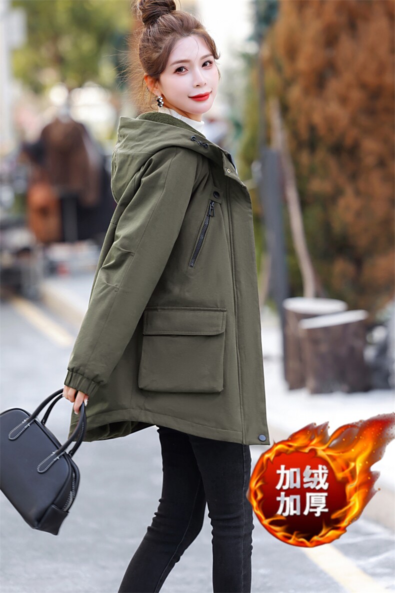 胖MM200斤派克棉服2024冬季新款中长加绒百搭时尚宽松连帽外套,女装大码女装,妃曼