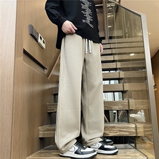 休闲裤男士2025新款秋季宽松直筒裤子春秋款垂感针织卫裤M553-P40，男装休闲裤，星座509