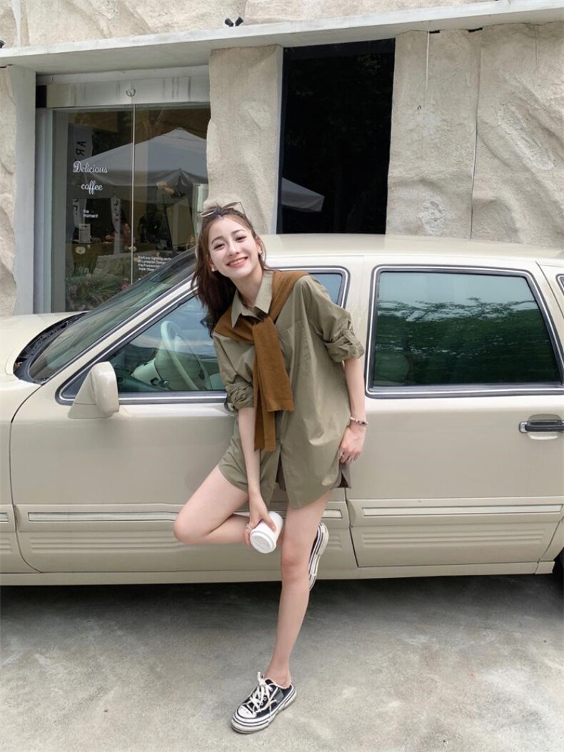 秋季披肩衬衫，女装衬衫，吉之红