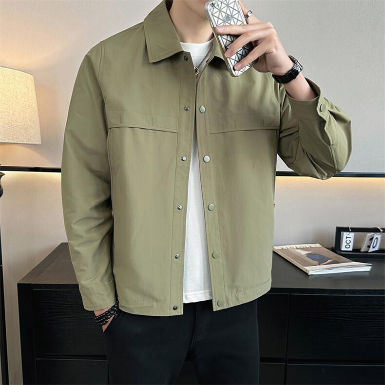 2026店主风春季简约休闲时尚潮流翻领夹克外套男961-P75,男装夹克,电商A413
