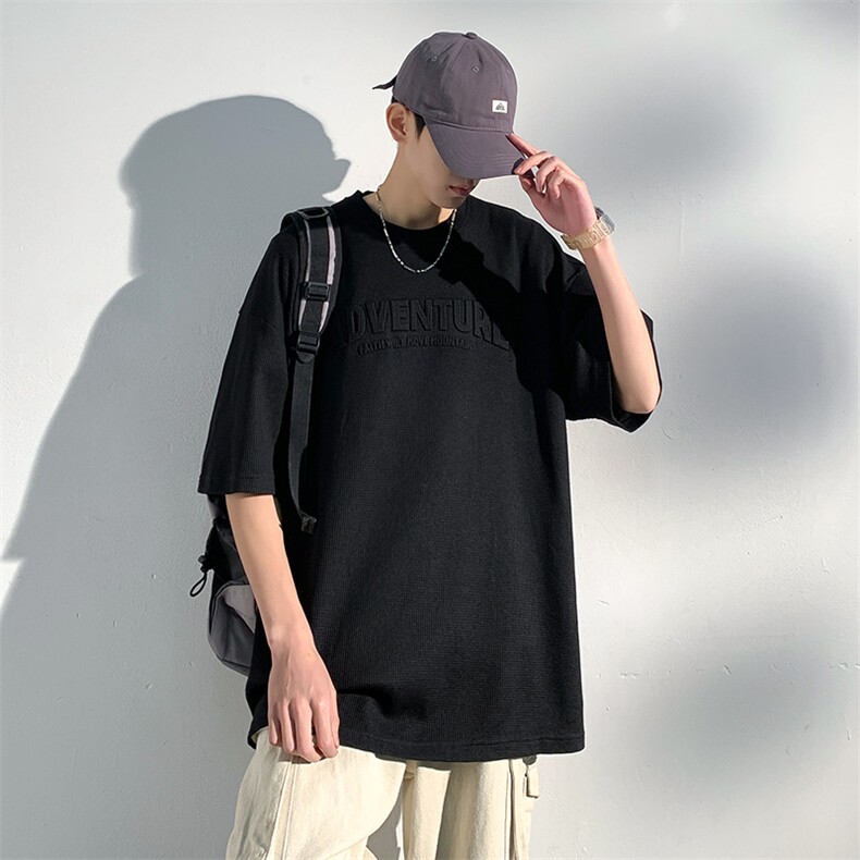 美式重磅短袖t恤男夏季潮牌青少年上衣宽松圆领半袖体恤T108-P30,男装T恤,星座308B-2