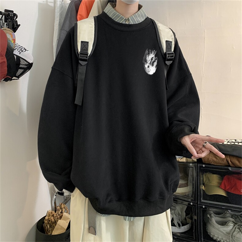 特P25控48 秋冬新款男士圆领卫衣宽松休闲日常百搭上衣WQ2421图片