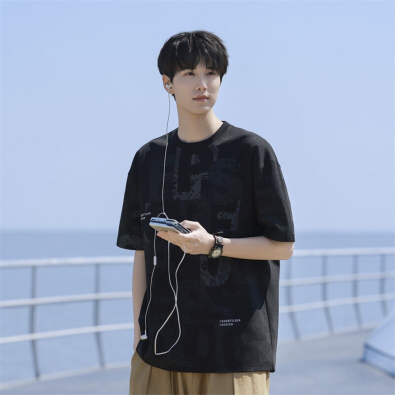 7A抗菌夏季大码潮流时尚动漫印花男士短袖,男装T恤,星座1107-1