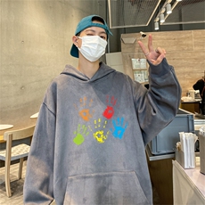 特P43控78秋季360G麂皮绒印花宽松休闲连帽卫衣JWY3270，男装卫衣，电商B370