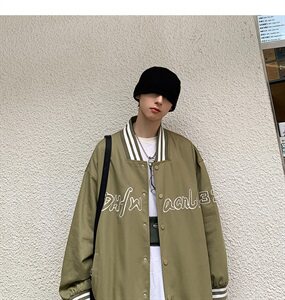 男新款宽松百搭刺绣外套n棒球服INS上衣G09图片