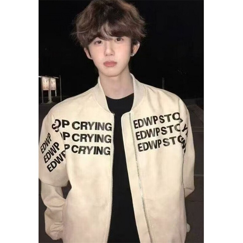 复古字母印花棒球服外套男女春秋飞行员夹克皮上衣JA891,男装夹克,星座1116A（原606A-3）