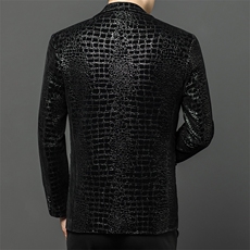 春秋款男士真皮皮衣鳄鱼纹西服商务休闲男装中年爸爸装夹克外套，男装夹克，电商B360A（原721A）