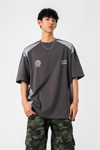 凉感双色拼接设计羽毛球球服大码M-5XL短袖T恤男DX78029P50控78图片