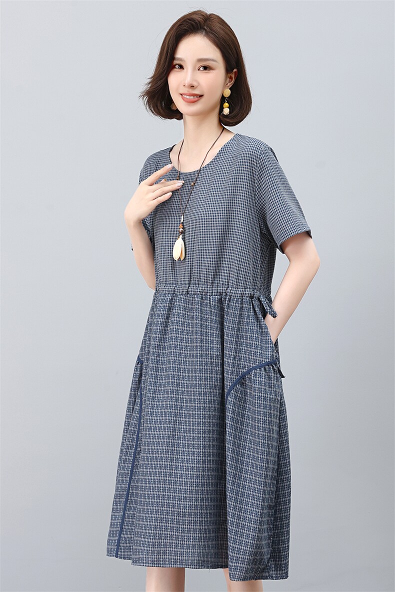 叶笙衣2539包边小格子连衣裙,女装连衣裙,叶笙衣