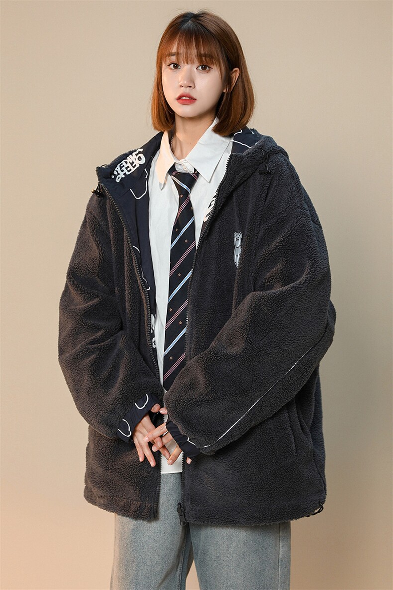 冬季学生羊羔绒棉衣中性风两面穿百搭外套男女8830-P115控价138,男装棉衣,电商A441-1