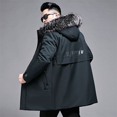 B28875钱塘2020-3冬季新款银狐毛领男中长款羽绒服内胆可脱卸P390，男装羽绒服，钱塘207-3