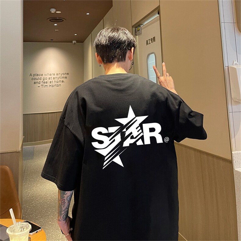 220g纯棉美式夏季短袖t恤男DT411-特批19  控38图片