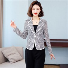 2022年新款气质夏装蕾丝小西装女士外套修身休闲百搭西服上衣，女装西装，婵米儿