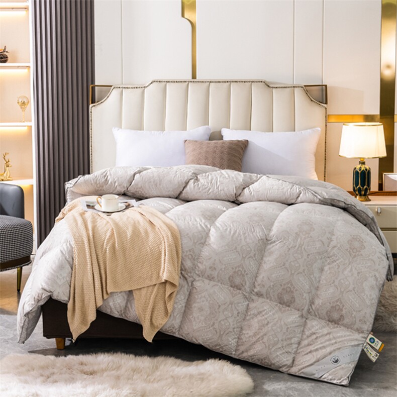 新款140支超细提花净梵羽绒被，被套/被芯，一起卖家纺