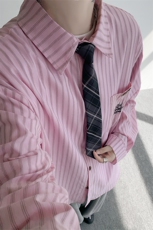 现货CS1163-特P53新款百搭条纹大码男衬衫，男装衬衫，电商A059