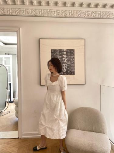 现货不规则设计褶皱连衣裙,女装连衣裙,ceelphy