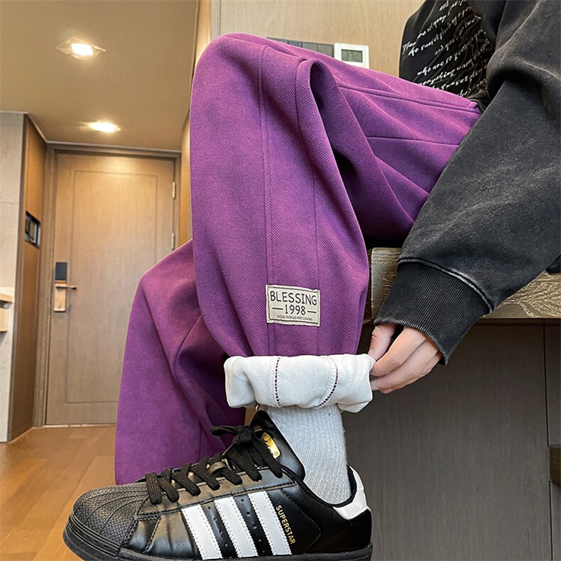 美式vibe扎染脏脏卫裤男秋冬季加绒加厚宽松百搭加大码束脚运动裤,男装休闲裤,电商B312