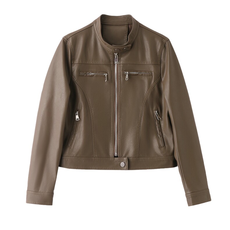 皮衣新款2025年洋气百搭气质款上衣外套,女装皮衣,新感觉