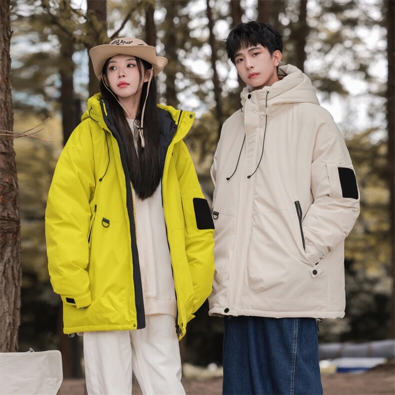冬季男女登山服白鸭绒连帽纯色工装羽绒服外套A406Y93650P235,男装羽绒服,星座309（原A406）