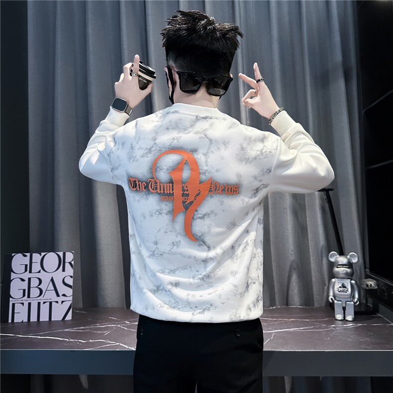 扎染印花套头卫衣男社会小伙店主风301C-WY67-P58控88,男装卫衣,星座301C（原B323）