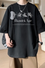 图案已注册夏季斯巴达时代印花短袖T恤男潮宽松半袖体恤D124/P25，男装T恤，电商B209
