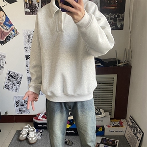 抖音得物高品质二开 26春装美式高街结构设计POLO翻领卫衣外套W77图片