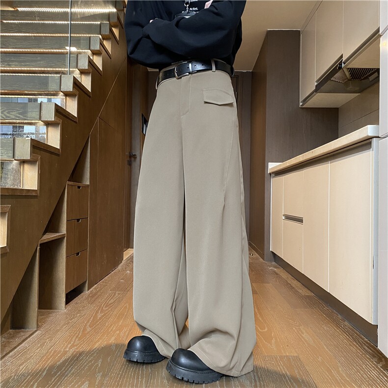 抖音品质春季高级垂坠假口袋宽松休闲西裤B315-K25648-特p40控78,男装西裤,电商B315