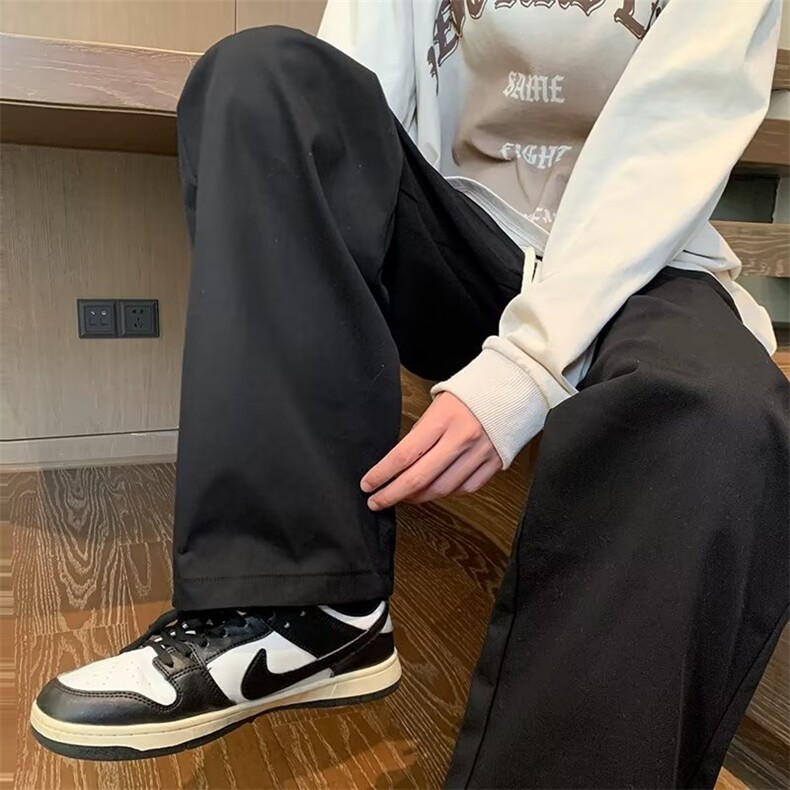 青春流行纯色工装裤春秋潮休闲裤直筒裤G051P30图片
