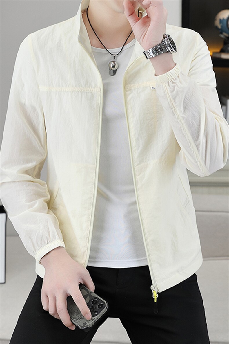 夏季新款轻薄冰丝纯色立领时尚休闲防晒服XZ1304-2-8362-P65,男装防晒衣,星座613B