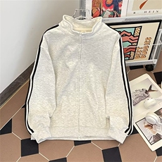 美式复古三条杠立领夹克男秋季潮牌宽松拉链情侣开衫外套Q73/P46，男装夹克，星座506B