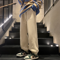 重磅麂皮绒羊羔毛束脚长裤M~5XLXZ604-KP87-P65控78，男装休闲裤，星座604