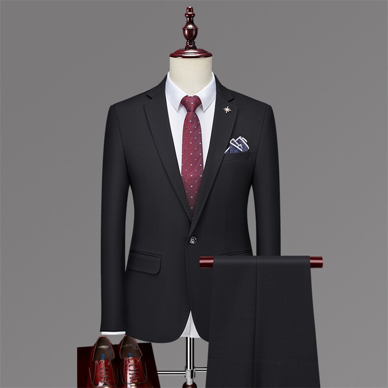 西服套装男士两件套商务职业正装小西装韩版修身伴郎新郎结婚礼服，男装西服套装，星座505-2（原电商A260-1)