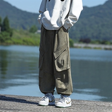 已出货宽松束脚裤男生休闲裤设计感长裤KD617-P6088，男装休闲裤，电商D312-1