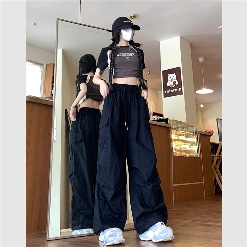 阔腿工装休闲裤男女韩版潮流高街帅口袋2025春季ins长裤K5545-P45,男装休闲裤,星座412-2