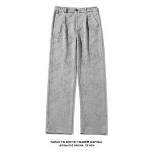 2024 春夏衔接 白底大码新中式提花冰丝裤M-5X HK24173-P50图片