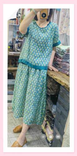 现货一高品质麻料复古风格，女装，蓝院