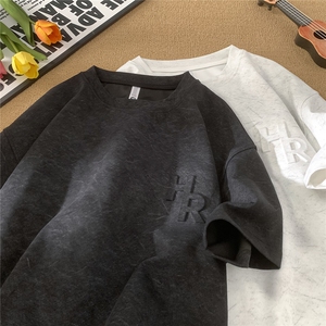 主推款 250克重磅砂洗钢印冰感天丝棉冰丝短袖T恤JF210-特P38控58图片