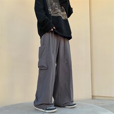 休闲裤男ins高街港风工装裤春秋季潮牌多口袋直筒拖地裤K0693-P40，男装休闲裤，星座308B-2