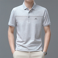 短袖t恤男翻领宽松宽松中老年人汗衫中年男士夏季上衣QP1651-P50，男装Polo衫，星座1105-3