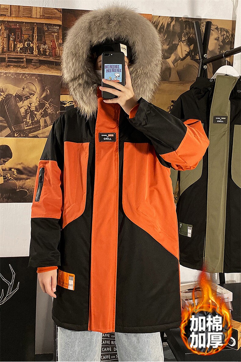 8XL-M港风棉衣男冬新款大毛领加厚棉服加厚外套货足支持各种活动图片