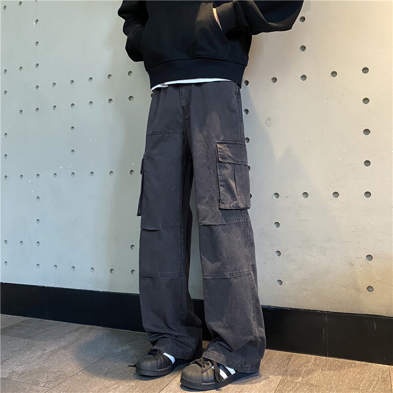2024美式高街潮流双褶大口袋宽松直筒工装裤B315-K896-p70控98,男装休闲裤,电商B315