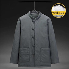 唐装羽绒服冬季风盘扣休闲加厚90%白鸭绒保暖外套BG8891-P235，男装羽绒服，星座1105-3