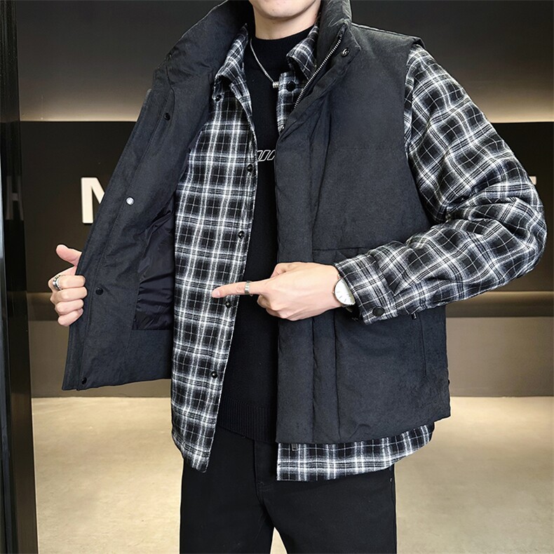 新标90绒男士真两件羽绒服马甲可拆卸外套(两件装)5063-P335,男装羽绒服,电商B338