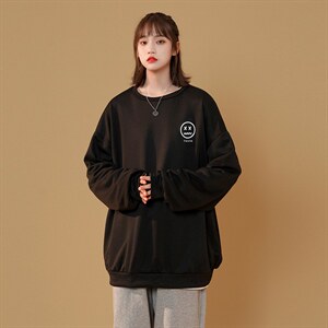 现货2025春装百搭表情中性情侣款圆领卫衣上衣D201-DM117-P45，男装卫衣，电商D321-1