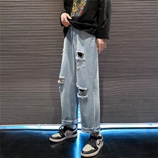 k701-p48-控68M-5XL美式高阶黄泥拉链宽松大码牛仔裤cityboy，男装牛仔裤，星座116