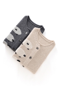 时尚女士秋冬加厚羊绒马甲 可爱羊图案设计 保暖舒适 百搭显瘦图片
