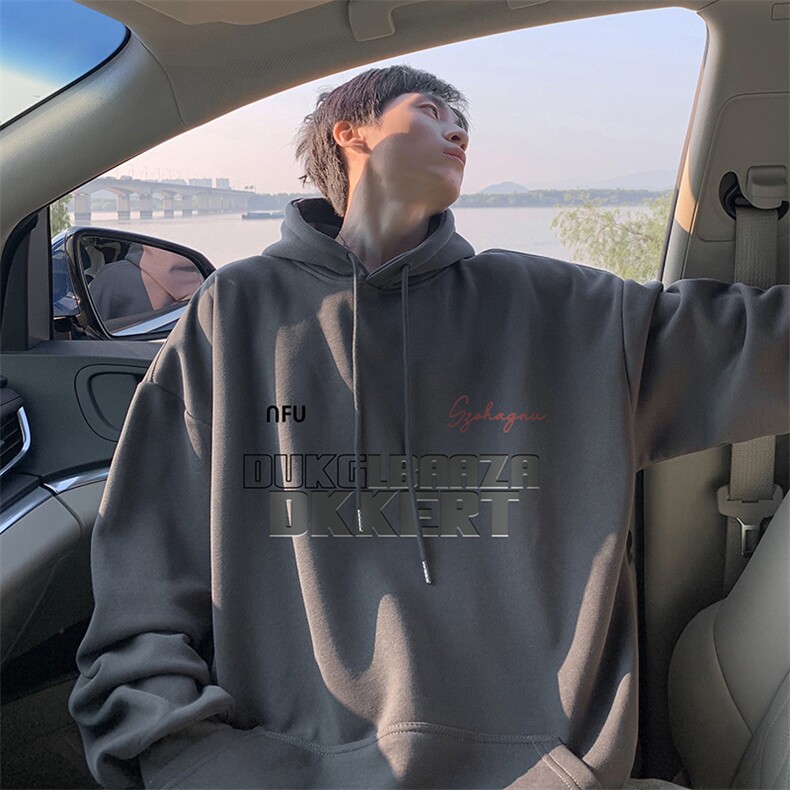 抖音得物供货可提供视频秋冬重磅美式宽松连帽卫衣DL2083,男装卫衣,电商A486