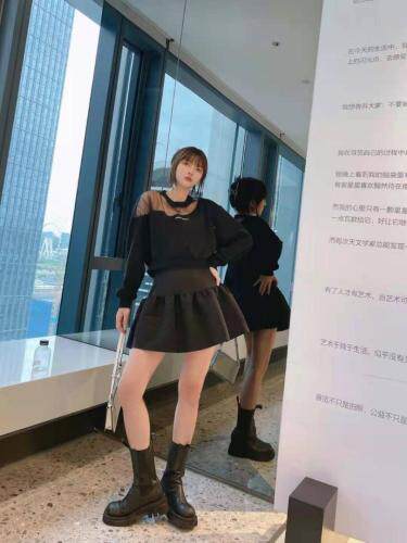 网纱拼接小卫衣～黑，白两色，女装卫衣/绒衫，LOVELS