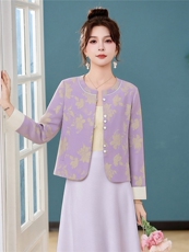 新中式G风外套女2026春季新款复古刺绣提花设计感时尚气质外套，女装短外套，卡杰菲